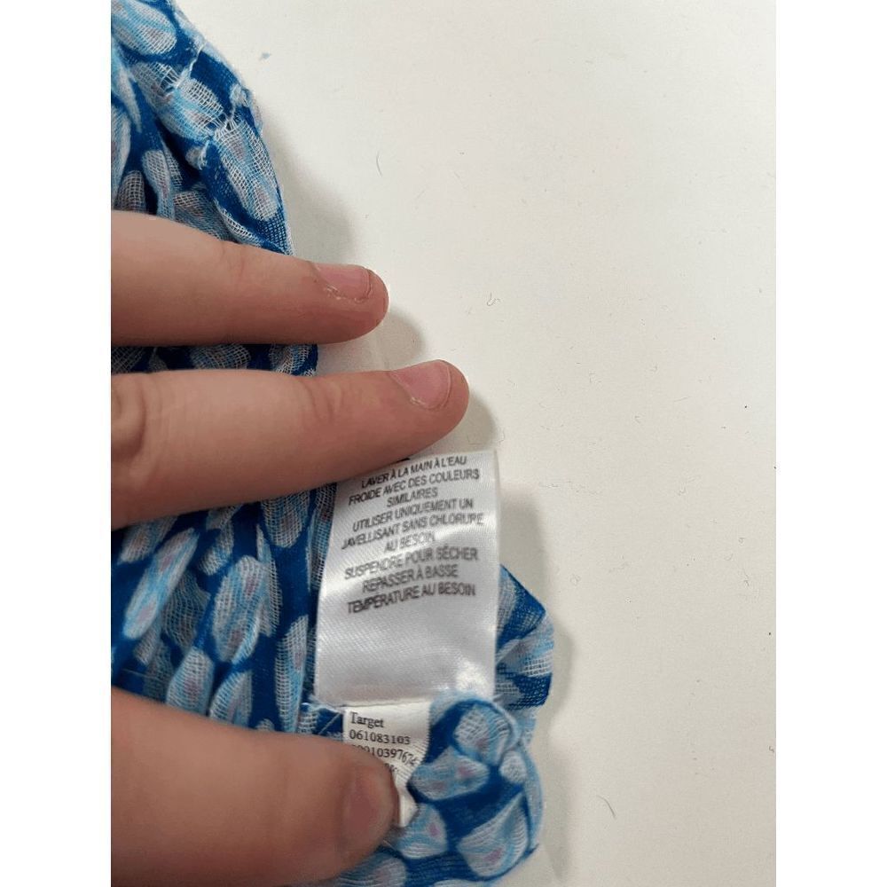 Womens Blue White Polka Dots Lightweight Scarf Shawl One Size - Picture 2 of 2